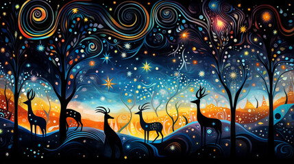 Starry Night Reindeer Parade