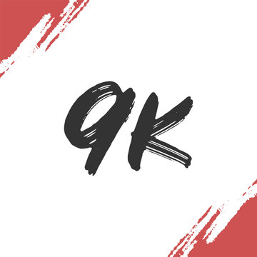 9k followers brush stroke style