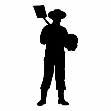 recommend clip art: Silhouette of a farmer