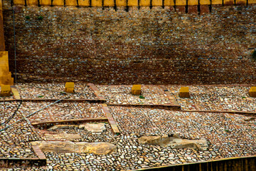 Wall of the Amber fort, Jaipur, Rajasthan, India