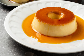 condensed milk pudding or 'pudim de leite condensado' in portuguese. traditional dessert also known as flan