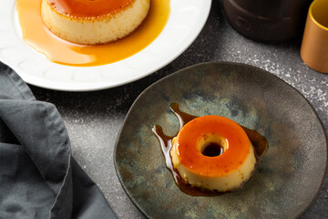 condensed milk pudding or 'pudim de leite condensado' in portuguese. traditional dessert also known as flan