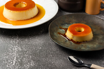 condensed milk pudding or 'pudim de leite condensado' in portuguese. traditional dessert also known as flan