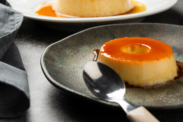 condensed milk pudding or 'pudim de leite condensado' in portuguese. traditional dessert also known as flan