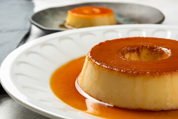 condensed milk pudding or 'pudim de leite condensado' in portuguese. traditional dessert also known as flan