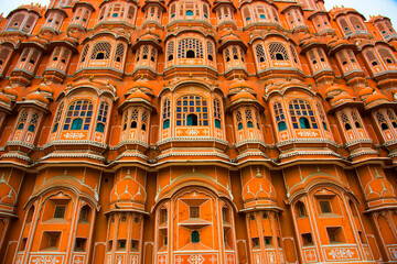 Facade of Hawa Mahal Palace of the Winds, Jaipur, Rajasthan