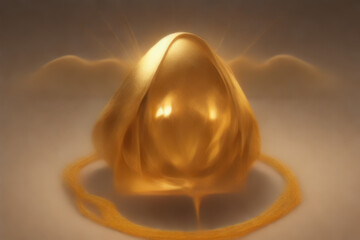 Abstract golden item/object fitting for games, or RPGs, Generative AI