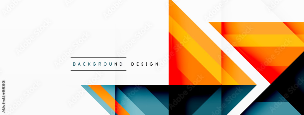 Poster Visually captivating background design showcasing dynamic geometric lines, triangles, and squares. This composition blends precision and movement, creating an engaging graphic with a modern aesthetic