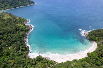 Obraz premium Aerial view of Beautiful beach at Phuket island Thailand
