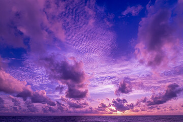 Landscape nature view Beautiful Light Sunset or sunrise colorful sky,Dramatic majestic scenery Sky with Amazing clouds in sunset sky wonderful light clouds background