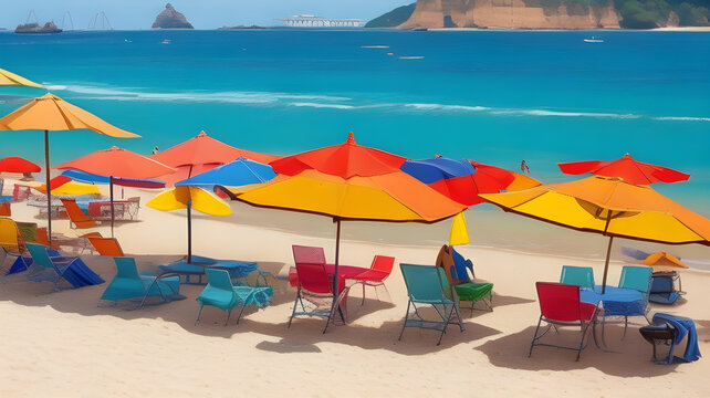 Vivid Vistas A Closer Look at the Kaleidoscope of Beach Umbrellas in Arembepe