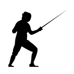 fencing of silhouettes vector illustrations