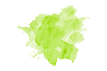 Green watercolor background. Artistic hand paint. Isolated on transparent background.