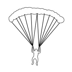 skydiving of silhouettes vector illustrations