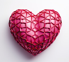 Graphene heart on isolated background, love and romance concept, banner