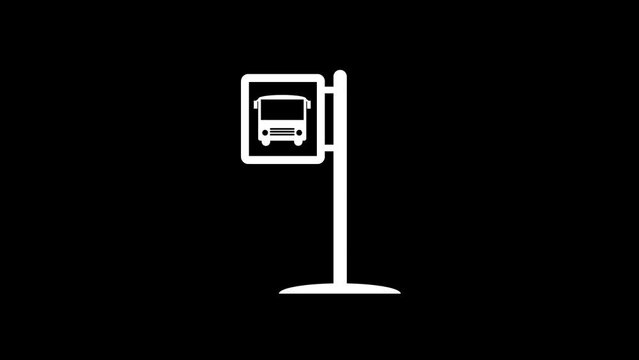 Bus stop icon, Bus station symbol animation trendy flat style design. k1_1234