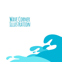 corner border background with waves and water splash illustration