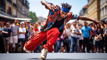 Portrait of a young hip-hop dancer AI Generative