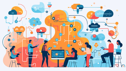 Concept vector illustration of LLM (Large Language Models).	
