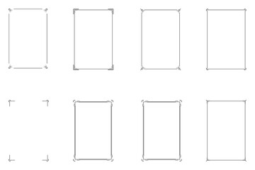 Bundle of decorative frames. Design style retro ornamental frames, vintage rectangle ornament and ornate border isolated on white background. Design print for illustration, card, wedding frame. Set 11