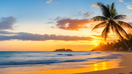 Fototapeta na wymiar Bahia's Beaches A Glorious Kaleidoscope at Golden Hour