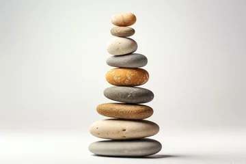  pile of stone or Rock Balancing Art  on white background © MAXXIMA Graphica