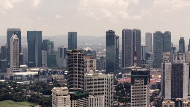 Bonifacio Global city (BGC) and Makati city 4k Aerial