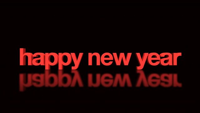 Experience holiday dynamism with rolling Happy New Year text on black gradient. Modern business promotions and seasonal events, motion abstract background marries festive cheer with modern style