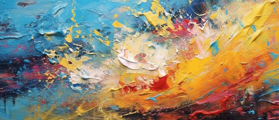 An abstract oil painting, complex background, bright color 03