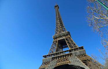 The tower on blue sky - Eiffel Tower (Tout Eiffel) - Paris, France