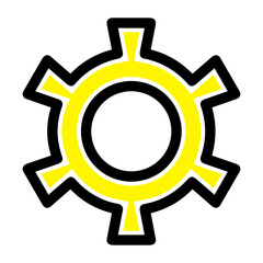 Gear setting symbol icon vector image. Illustration of the industrial wheel mechine mechanism design image