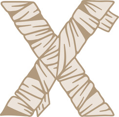 Mummy Alphabet Letter X