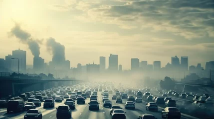 Foto op Aluminium Rush Hour Smog, Air pollution. © visoot