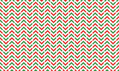 Christmas abstract seamless pattern with red and green geometric shapes on white background. Vector Repeating Texture.