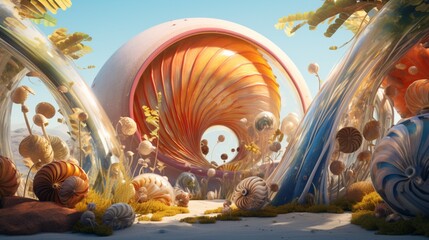 a world where the intricate forms and colors of mollusks enrich creative projects and interior spaces, creating a harmonious blend of nature and design