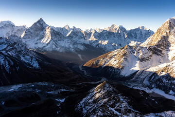 View of Himalayan range from Lobuche east peak, Nepal 
