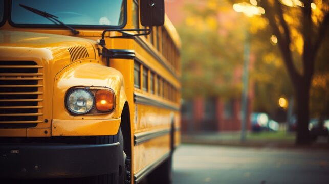yellow school bus on the road