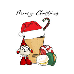 Christmas vector illustration. Happy New Year for printing on postcards, logo, icon, print for printing on clothes, blank for designer