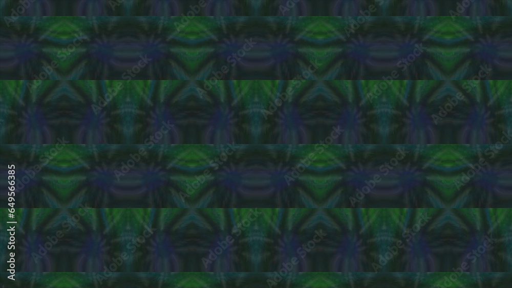 Poster kaleidoscopic pattern flashes with psychedelic colors. motion. bright flashing kaleidoscopic pattern