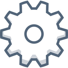 Gear setting symbol icon vector image. Illustration of the industrial wheel mechine mechanism design image