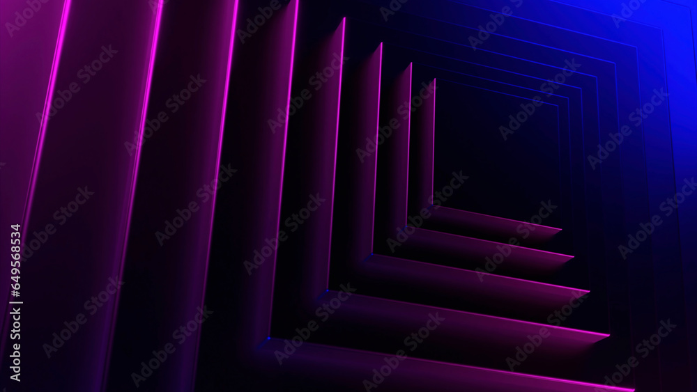 Poster purple square background. design. bright squares with backlit colors in animation that are highlight