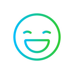 Good review approval icon with blue and green gradient outline. positive, feedback, service, client, review, survey, satisfaction. Vector illustration