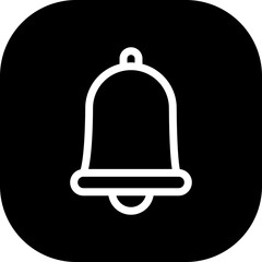 Bell approval icon with black filled line outline. bell, alert, reminder, sign, notification, alarm, call. Vector illustration