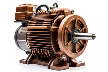 Electric motor on white background