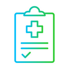 Fototapeta premium Medical care approval approval icon with blue and green gradient outline. medicine, care, doctor, medical, isolated, hospital, health. Vector illustration