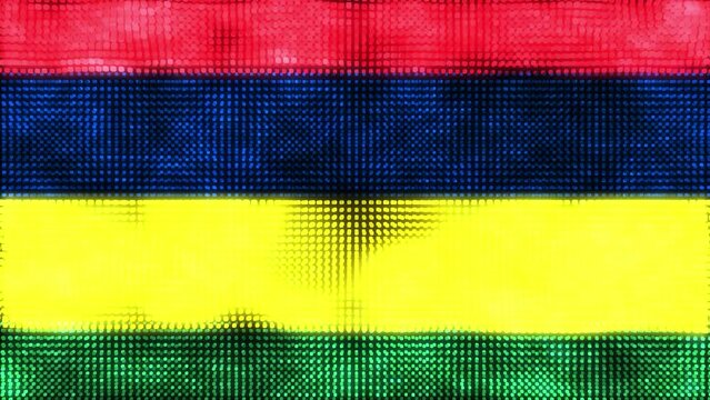 Mauritius digital flag - loop animation