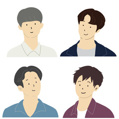 男性のプロフィール画像セット