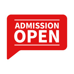 Admission Open In Red Rectangle Shape With White Line For Member Recruitment
