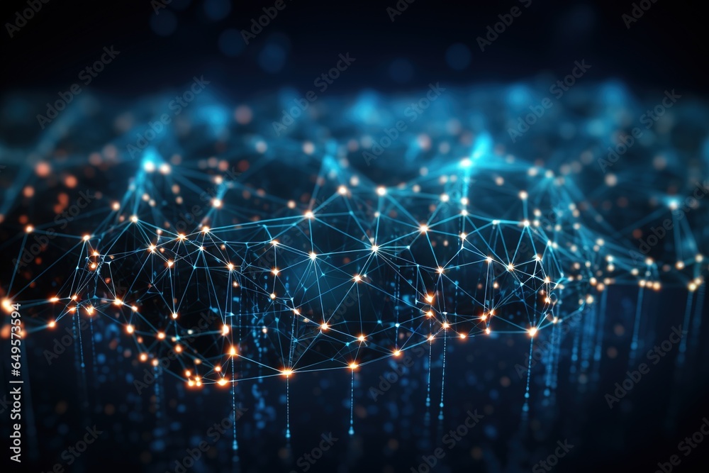 Wall mural data network connect , blockchain technology, futuristic global networking