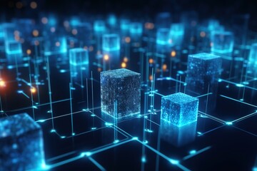 data network connect , Blockchain technology, futuristic global networking